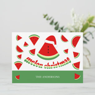 Cartes Pour Fêtes Annuelles Illustration de Noël joyeuse avec melon mignon