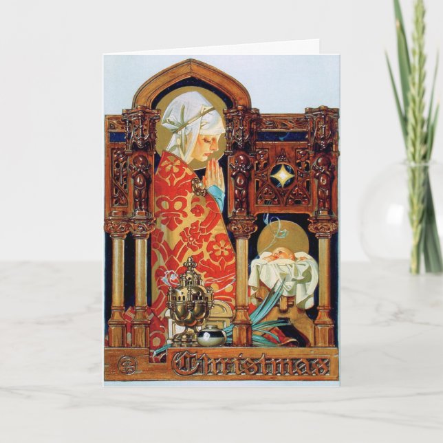 Cartes Pour Fêtes Annuelles Illustration de Noël par J.C. Leyendecker (Devant)