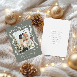 Cartes Pour Fêtes Annuelles Illustration de photo à l'arc vert sauge