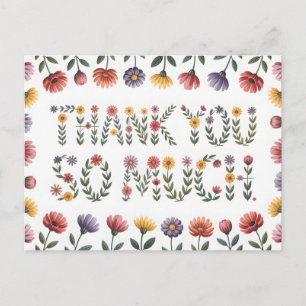 Cartes Pour Fêtes Annuelles Illustration de vœux floraux "MERCI BEAUCOUP"
