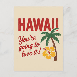 Cartes Pour Fêtes Annuelles Illustration de voyage des îles hawaïennes rétro v
