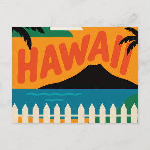 Cartes Pour Fêtes Annuelles Illustration de voyage des îles hawaïennes rétro v