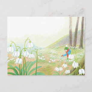 Cartes Pour Fêtes Annuelles Illustration des flocons de neige de printemps de 