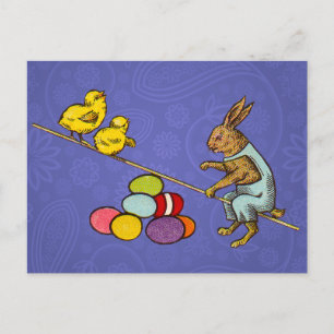 Cartes Pour Fêtes Annuelles Illustration des oeufs de poulets lapins de Pâques