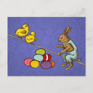 Cartes Pour Fêtes Annuelles Illustration des oeufs de poulets lapins de Pâques