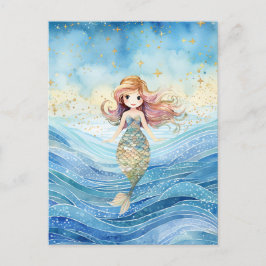 Cartes Pour Fêtes Annuelles Illustration des rêves de sirène Océan