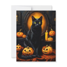 Illustration d'Halloween avec chat et citrouille
