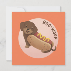 Cartes Pour Fêtes Annuelles Illustration d'Halloween : Boo-Woof (Dachshund)