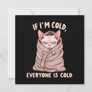 Cartes Pour Fêtes Annuelles Illustration d'humour froid de chat Sphynx grinche