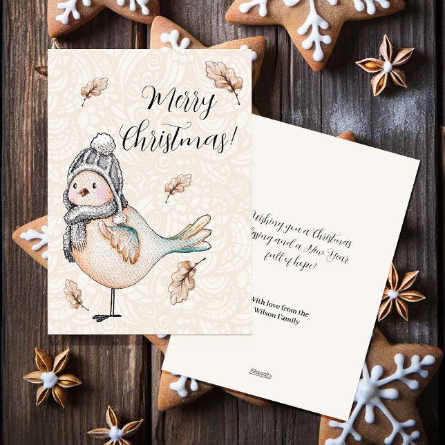 Cartes Pour Fêtes Annuelles Illustration du Bruant mou d'hiver (Créateur téléchargé)