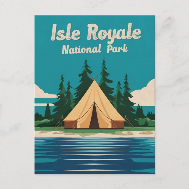 Cartes Pour Fêtes Annuelles Illustration du camping du parc national de l'Isle (Devant)