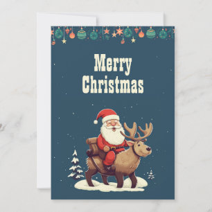 Cartes Pour Fêtes Annuelles Illustration du dessin du Père Noël et de l'origna