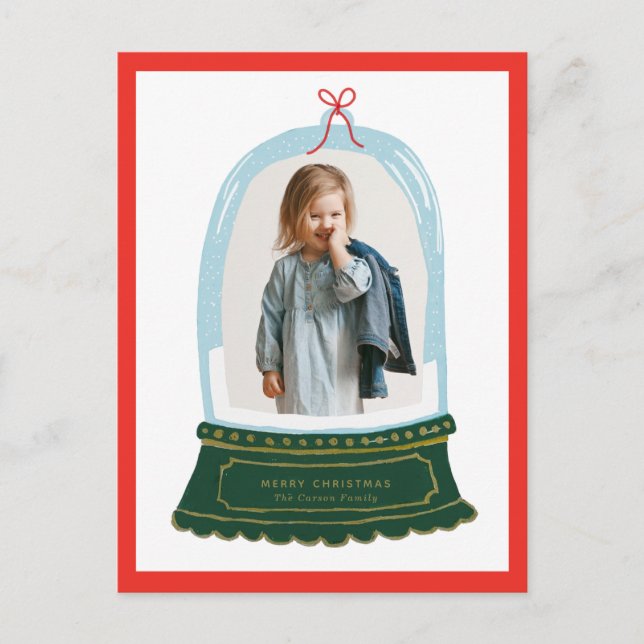 Cartes Pour Fêtes Annuelles Illustration du Globe des neiges (Devant)