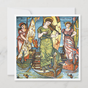 Cartes Pour Fêtes Annuelles Illustration du livre J'ai vu trois navires Chanso