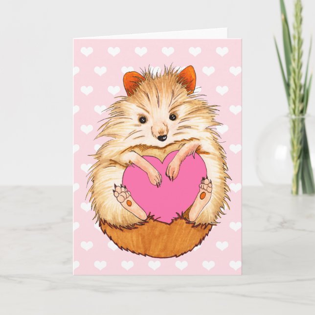 Cartes Pour Fêtes Annuelles Illustration du mignon hamster Les Coeurs de Valen (Devant)
