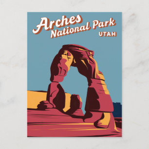 Cartes Pour Fêtes Annuelles Illustration du parc national Retro Arches