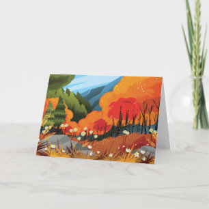 Cartes Pour Fêtes Annuelles Illustration du paysage d'automne