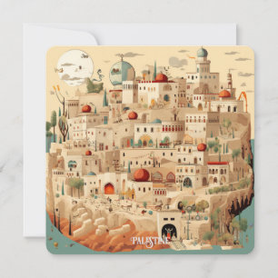 Cartes Pour Fêtes Annuelles Illustration du paysage urbain palestinien