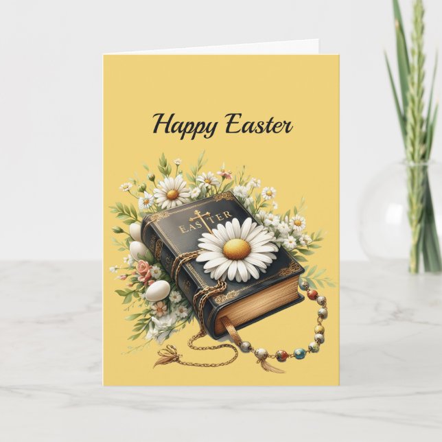 Cartes Pour Fêtes Annuelles Illustration du Rosaire de la Bible de Pâques (Devant)