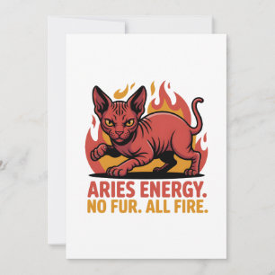 Cartes Pour Fêtes Annuelles Illustration du zodiaque du feu du chat Sphynx Bél