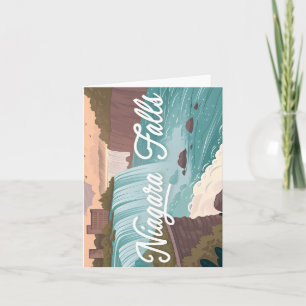 Cartes Pour Fêtes Annuelles Illustration panoramique des chutes du Niagara au