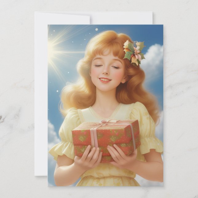 Cartes Pour Fêtes Annuelles Illustration rétro de Noël (Devant)