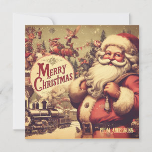 Cartes Pour Fêtes Annuelles Illustration rétro vintage unique Santa Claus
