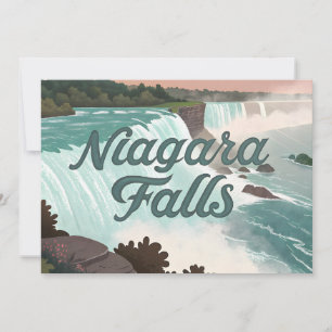 Cartes Pour Fêtes Annuelles Illustration texturée vintage des chutes du Niagar