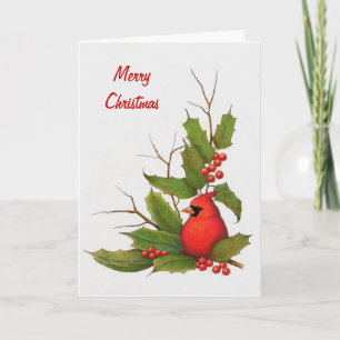 Cartes Pour Fêtes Annuelles Illustration tirée par la main de Noël : Houx,