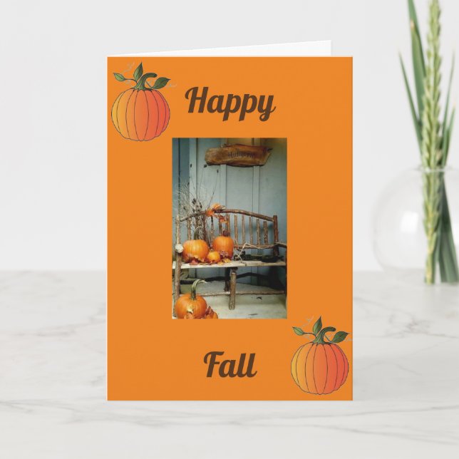 CARTES POUR FÊTES ANNUELLES IMAGE DE CHUTE AVEC BON THANKSGIVING ET CHUTES (Devant)