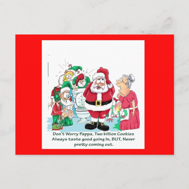 Cartes Pour Fêtes Annuelles Image drôle de Père Noël (Devant)