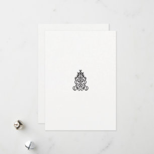 Cartes Pour Fêtes Annuelles image en noir et blanc d'un design orné