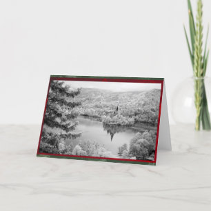 Cartes Pour Fêtes Annuelles Image noire et blanche de lac saignée, Slovénie