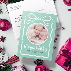 Cartes Pour Fêtes Annuelles Image personnalisée Min Main Tirée Blanc Ruban Min