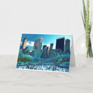 Cartes Pour Fêtes Annuelles Imaginaire de patinage sur glace Central Park