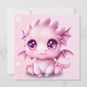 Cartes Pour Fêtes Annuelles Imaginaire mignon et adorable Pink Baby Chibi