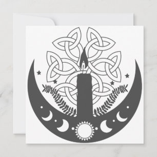 Cartes Pour Fêtes Annuelles Imbolc Chandlemas Soleil Crescent Lune Celtique