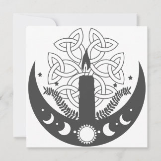 Cartes Pour Fêtes Annuelles Imbolc Chandlemas Soleil Crescent Lune Celtique