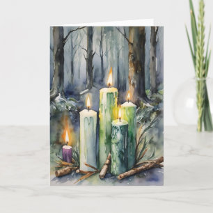 Cartes Pour Fêtes Annuelles Imbolc Chandlemas Winter Forest Chandelles Wiccan