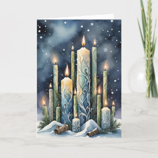 Cartes Pour Fêtes Annuelles Imbolc Chandlemas Winter Forest Chandelles Wiccan