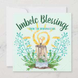Cartes Pour Fêtes Annuelles Imbolc Spiral Soleil & Snowdrops Mint Green Holida