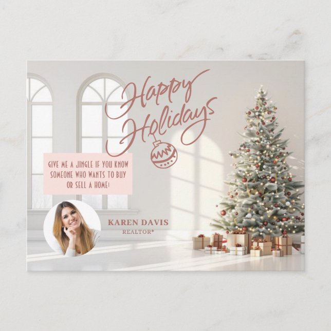 Cartes Pour Fêtes Annuelles Immobilier Marketing Noël (Devant)