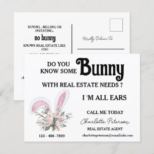 Cartes Pour Fêtes Annuelles Immobilier mignon de Pâques ou prospection printan