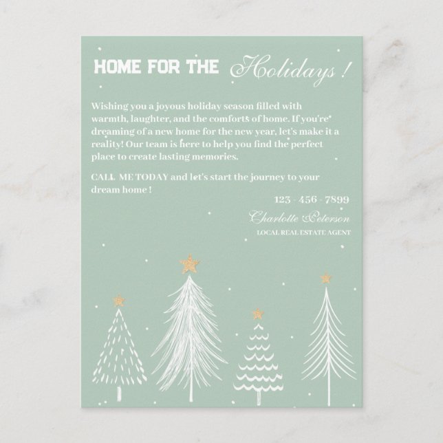 Cartes Pour Fêtes Annuelles Immobilier saisonnier de Noël sur mesure (Devant)