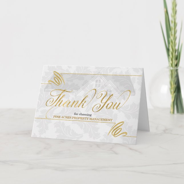 Cartes Pour Fêtes Annuelles Immobilier Thème Merci d'entreprise (Devant)