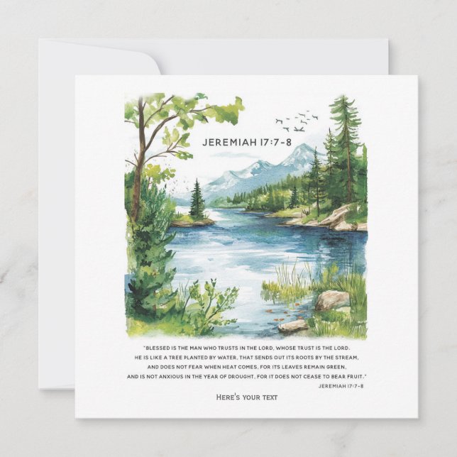 Cartes Pour Fêtes Annuelles Impression de paysage de verset biblique personnal (Devant)