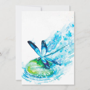 Cartes Pour Fêtes Annuelles Impression sur toile Atterrissage de libellule ble
