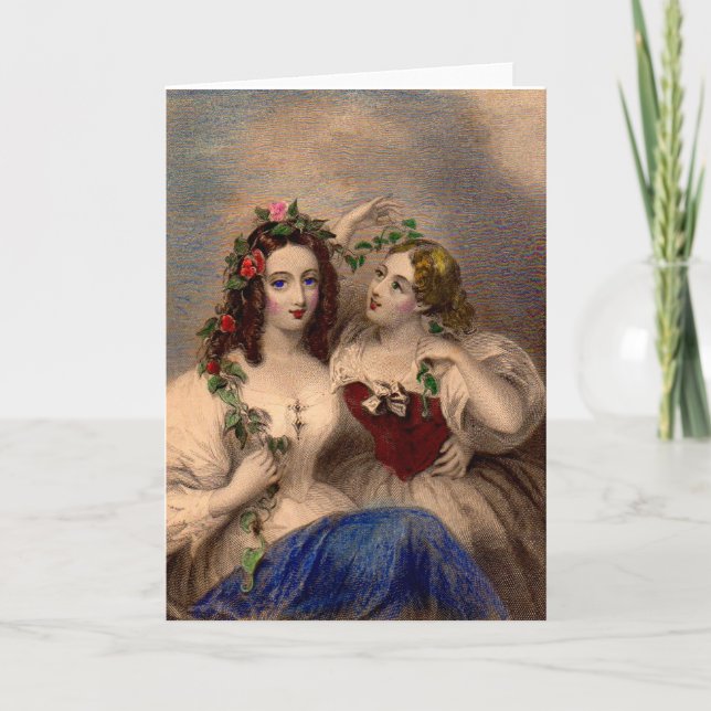 Cartes Pour Fêtes Annuelles Impression victorienne La couronne de Parting colo (Devant)