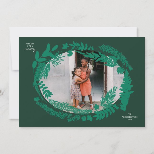 Cartes Pour Fêtes Annuelles Impressions botaniques Cadre horizontal Noël (Devant)