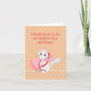 Cartes Pour Fêtes Annuelles In Love Valentine's Day with White Cat